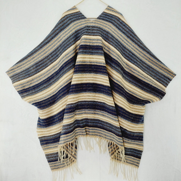 Boutique Tan Black Stripped Winter Cozy Fringe Soft Big Scarf Shawl  Z13 - Picture 5 of 6